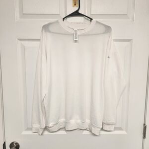 Alo Womens White Crewneck Lightweight Sweatshirt - Casual Essential Medium